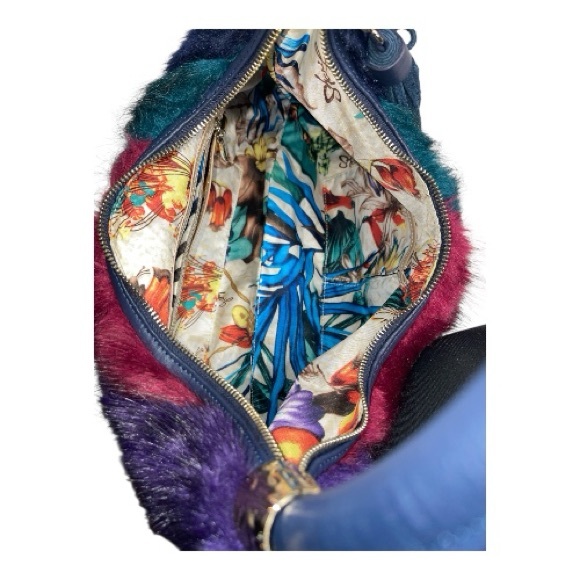 Sharif NY Multicolor Faux Fur Womens Bag - Picture 4 of 6